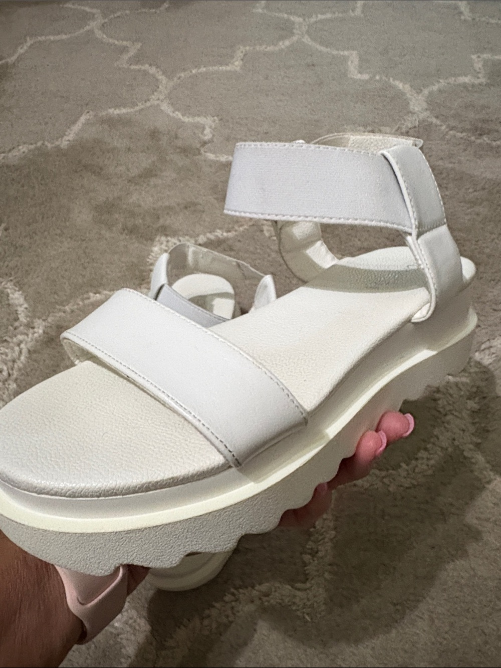 Top Moda KASH white strap platform wedge sandal Size 6.5
